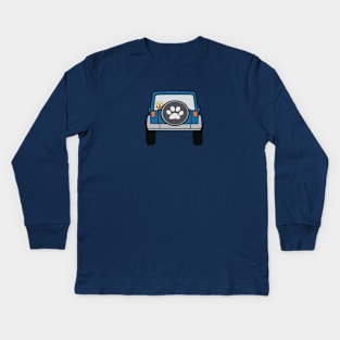 Dog in Blue Wrangler Kids Long Sleeve T-Shirt